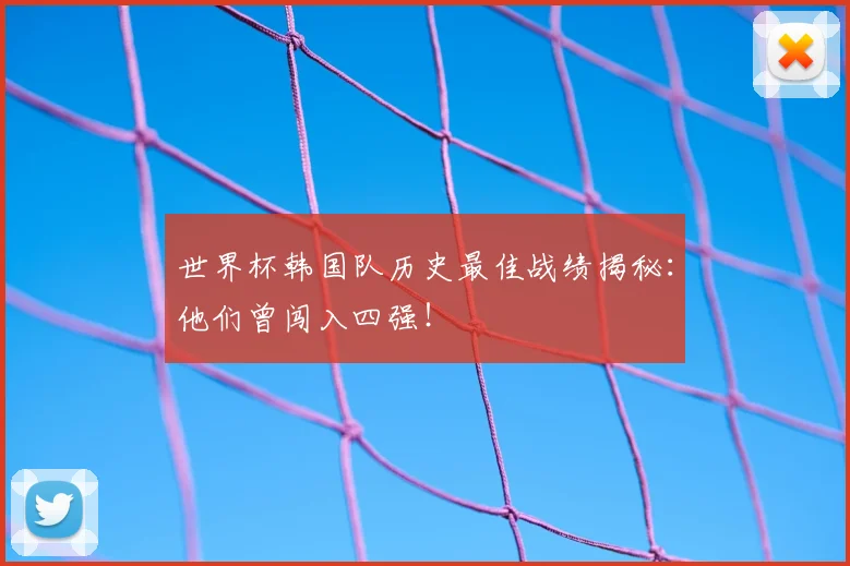世界杯韩国队历史最佳战绩揭秘:他们曾闯入四强!